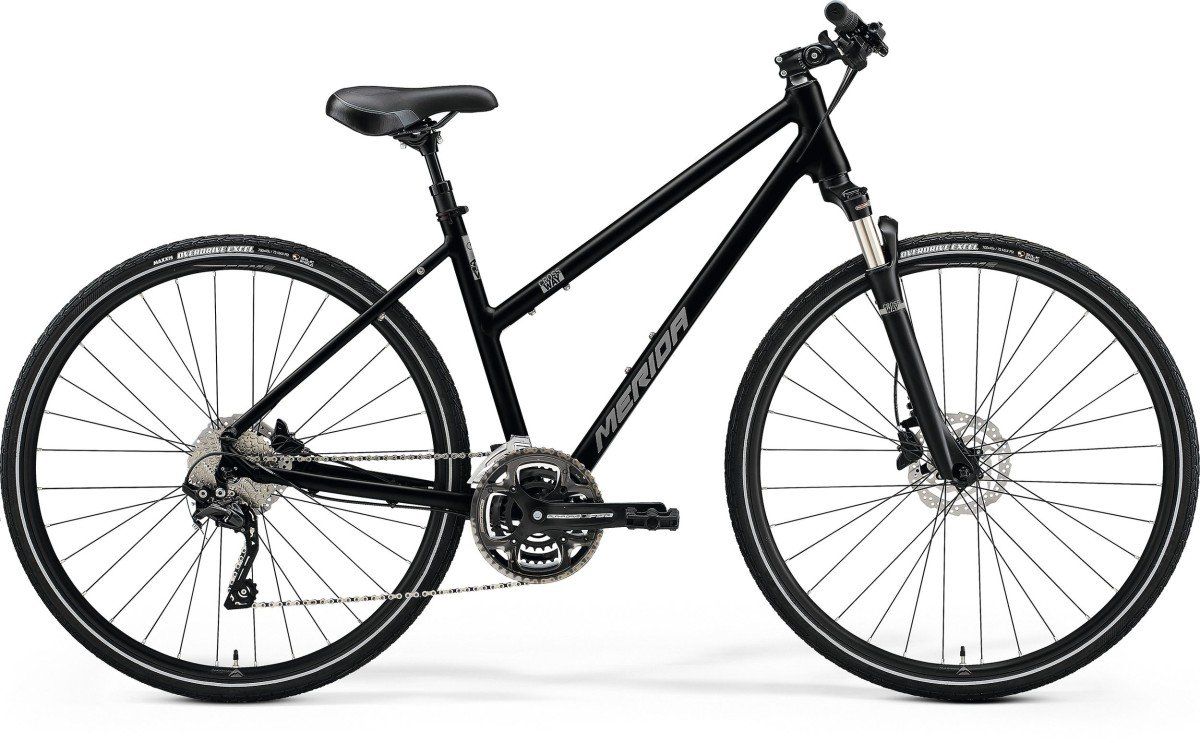 MERIDA CROSSWAY 300 LADIES Dames Glossy Black Silver M 52cm M 2025 (4711256470818)