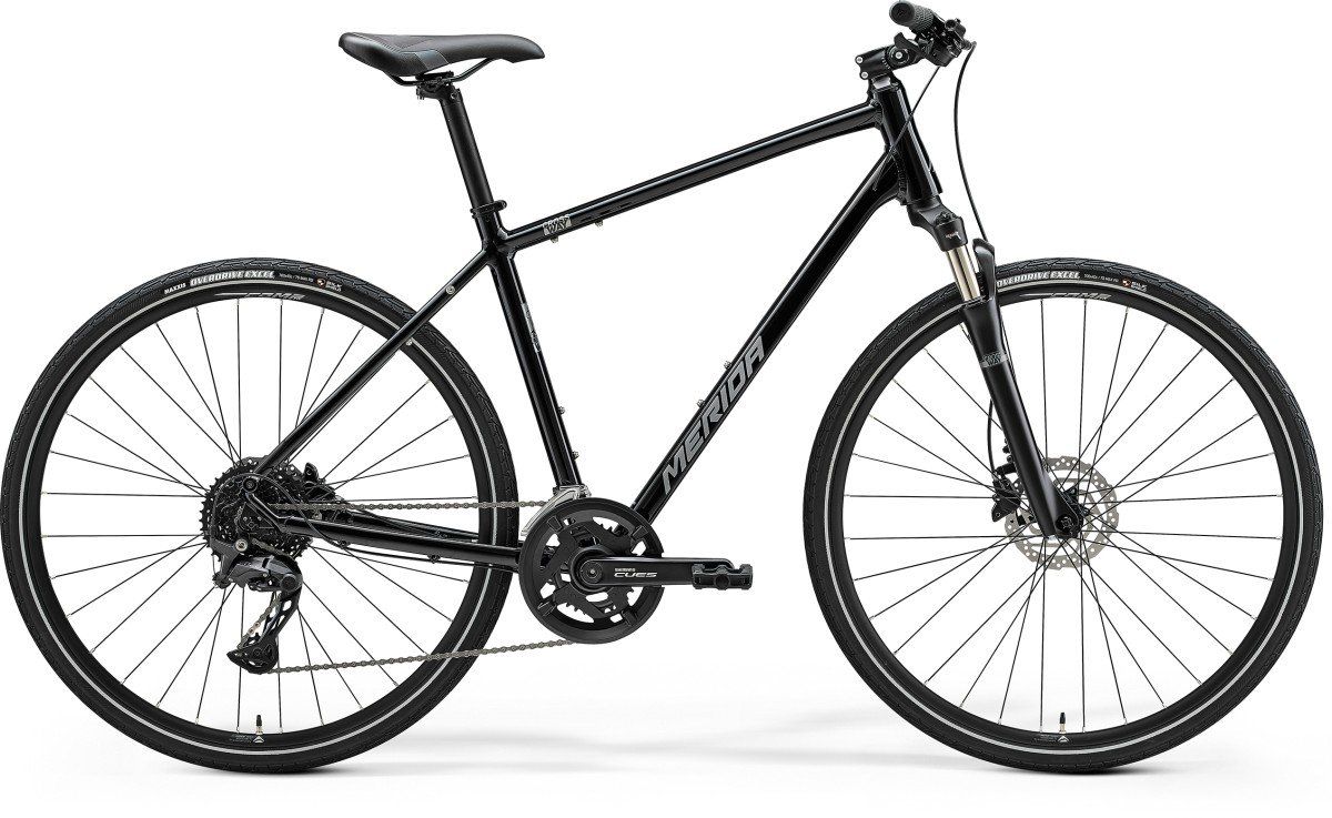 MERIDA CROSSWAY 300 Heren Glossy Black Silver L 55cm L 2025 (4711256492292)