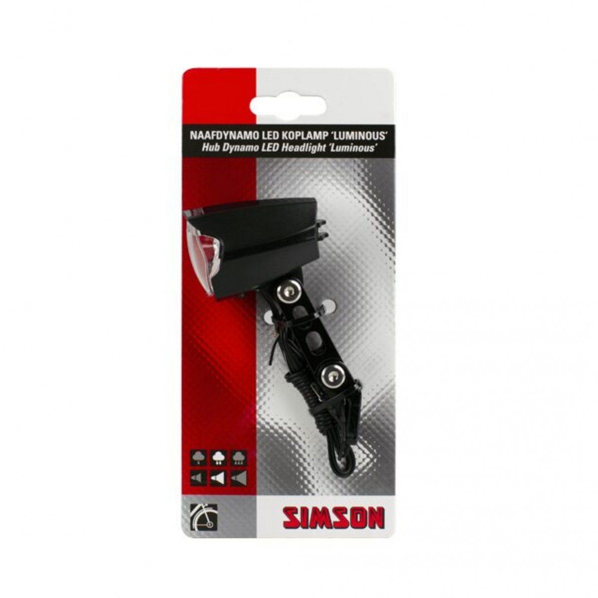 Simson koplamp Luminous auto/aan/uit dynamo 30 lux (8711646220265)