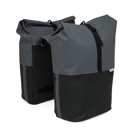 New Looxs fietstas dubbel Nyborg donkergrijs/zwart (8714827985045)