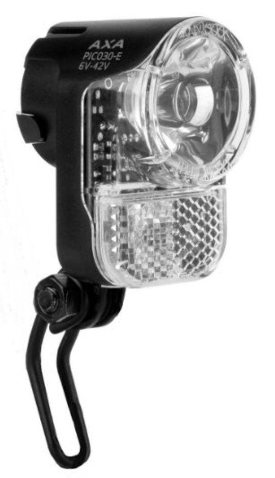 Axa KOPLICHT PICO 30 - E SWITCH -6/42V- E-bike - MET HOUDER (3379939180952)