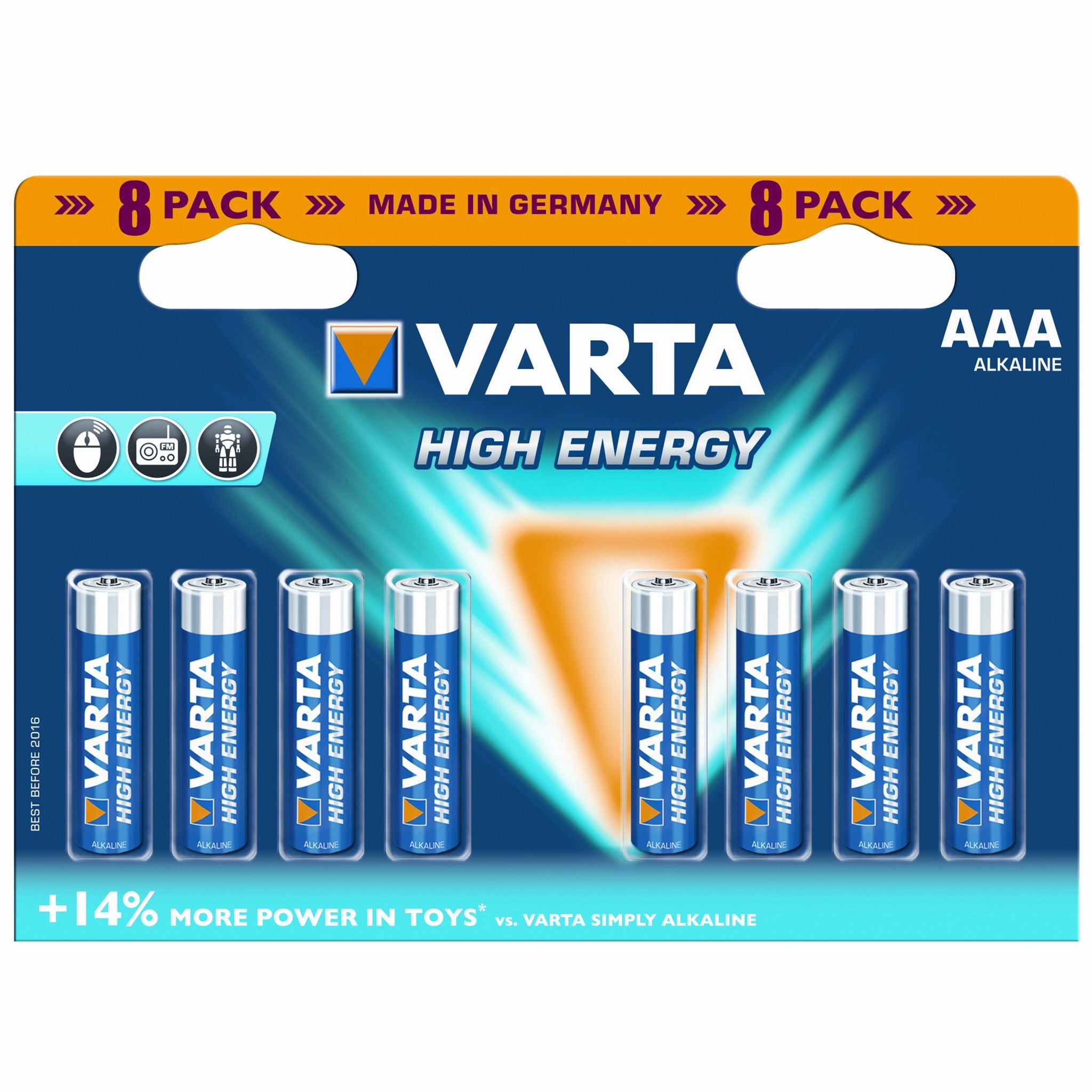 VARTA BATTERIJEN HIGH ENERGY AAA MULTIPAK (4008496559787)