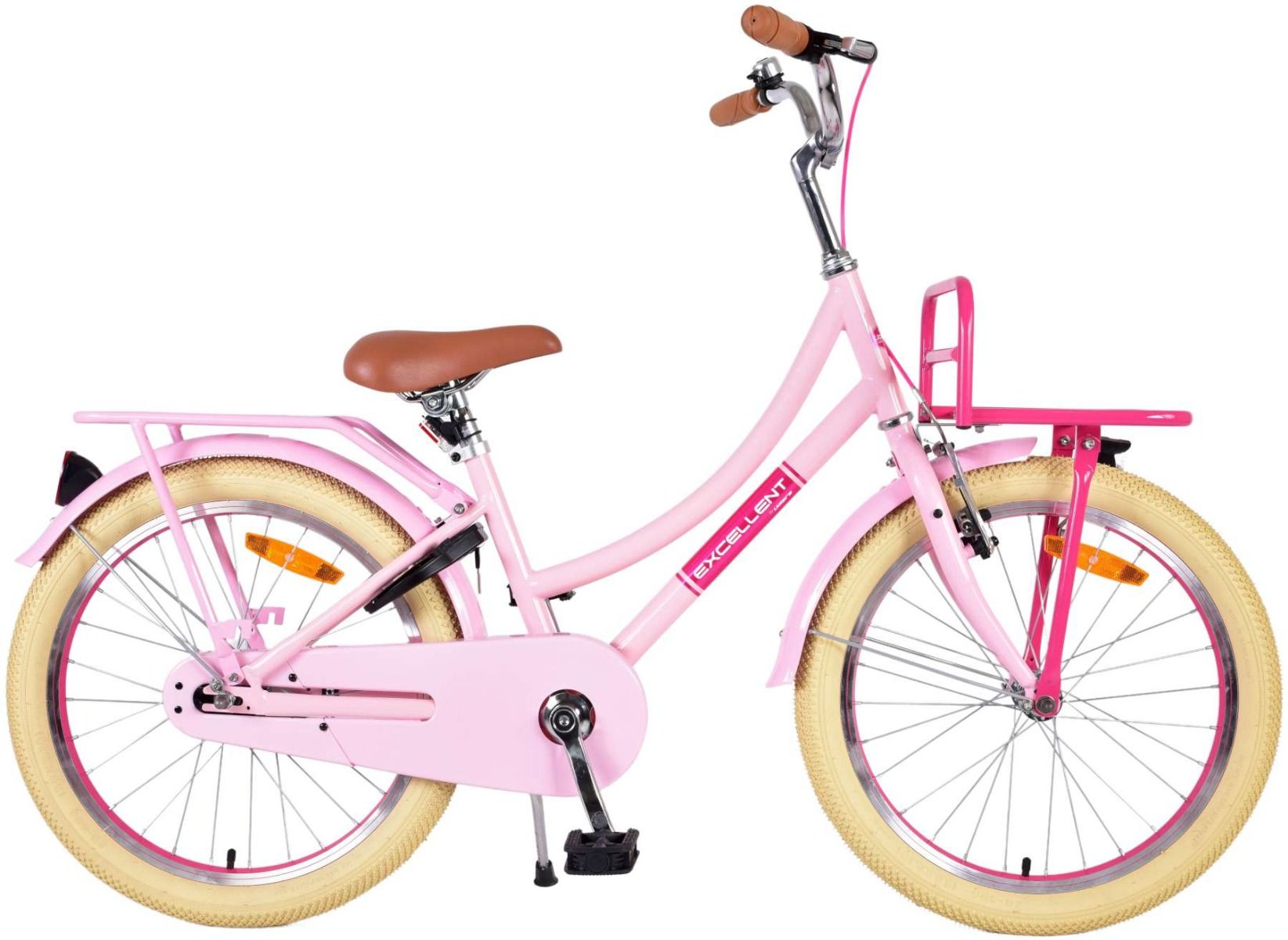 Merkloos Volare Kinderfiets Excellent 20 inch Roze met voor (8715347221347)