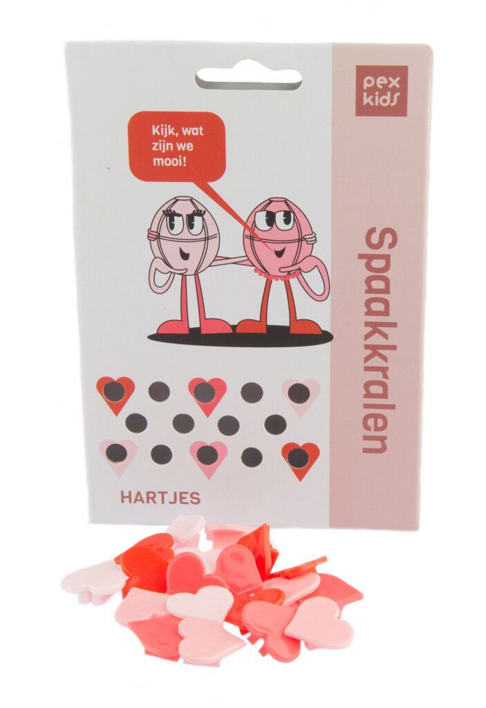 Pexkids SPAAKKRALEN "HARTJES" ASSORTI VAN 4 KLEUREN (20 (8716812603996)