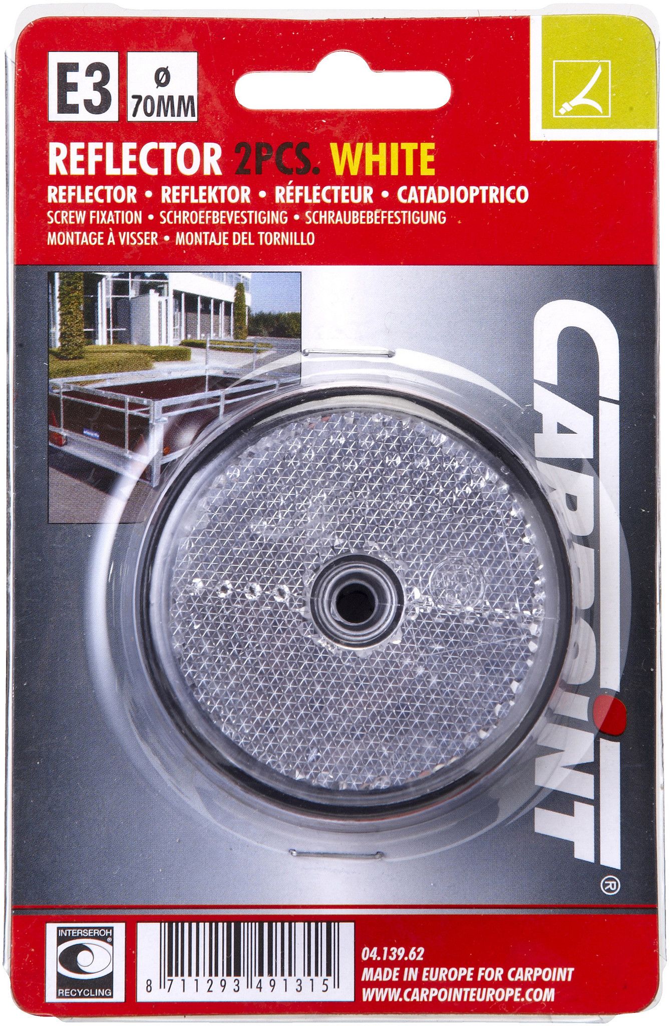 Carpoint Reflector Rond Wit (8711293491315)