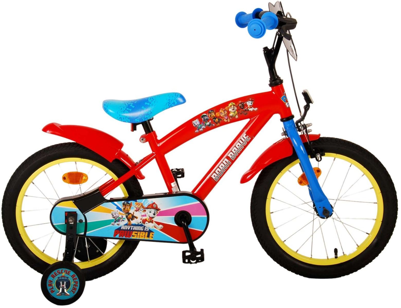 Merkloos PAW PATROL KINDERFIETS 16 INCH ROOD/BLAUW (8715347217074)