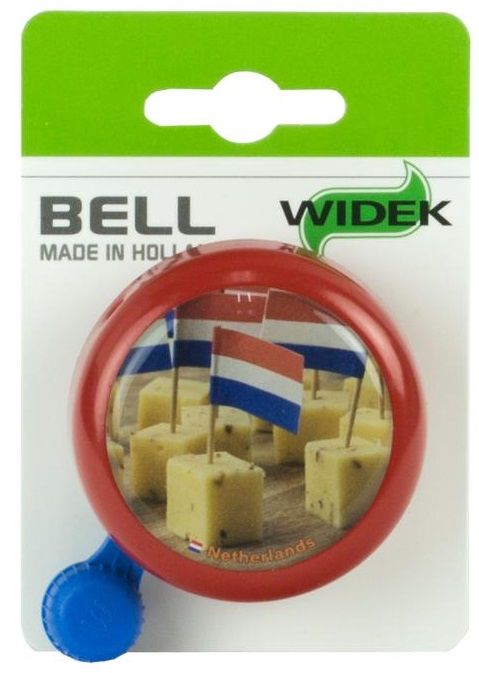 WIDEK 004928 FIETSBEL ROOD MET KAASBLOKJES OP KAAR (8712864749286)