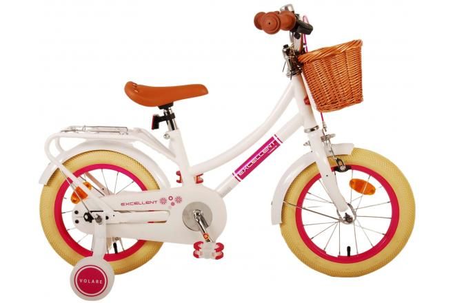 Volare Kinderfiets Excellent 14 inch Wit met mandj (8715347211492)
