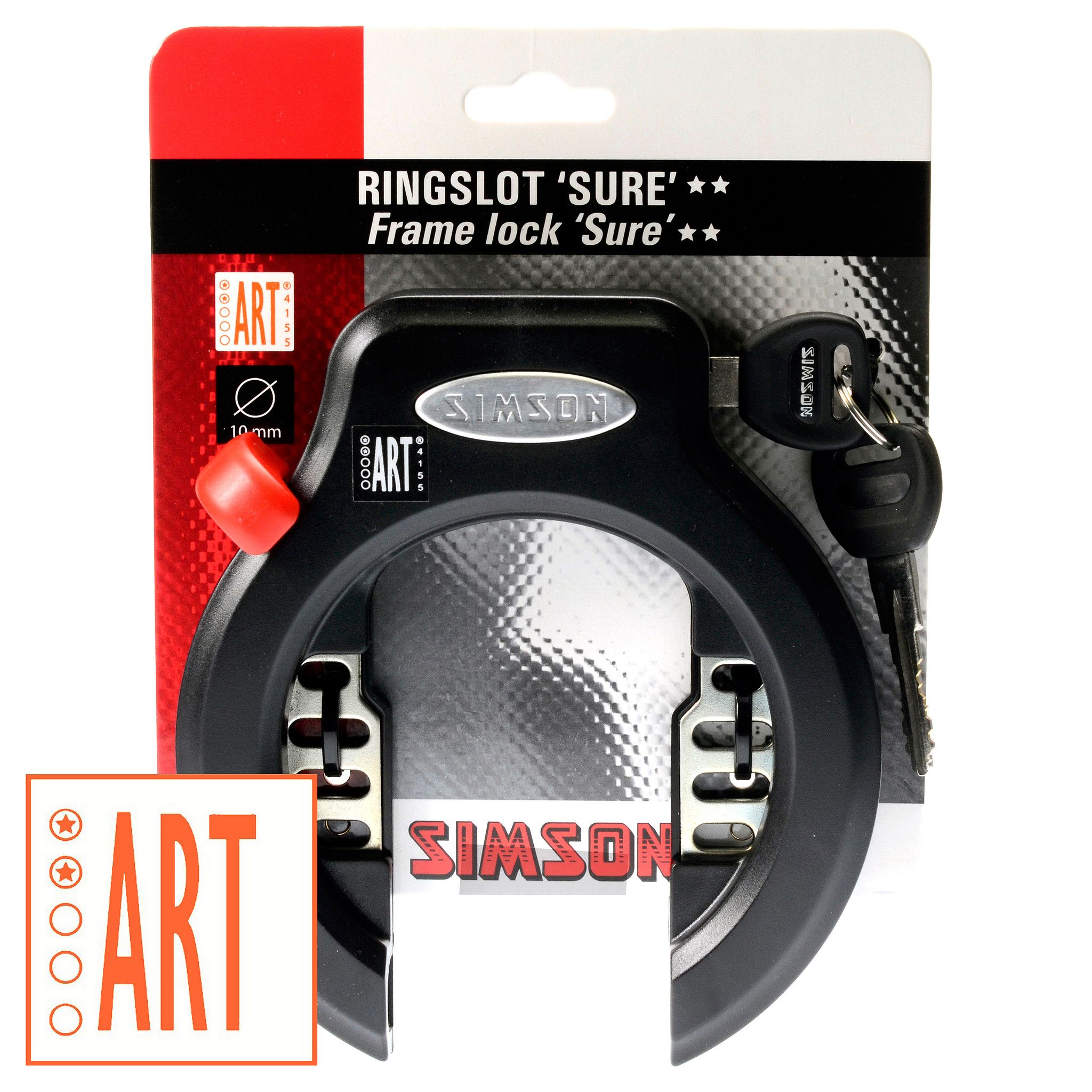 Simson ringslot sure art2 10mm zwart (8711646208553)