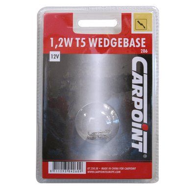Carpoint Autolamp Wedge T5 W1,2W Blister 2 Stuks (8711293042609)