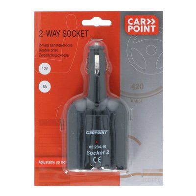 Carpoint Stekkerdoos 2-Weg 12V - 5A (8711293050796)
