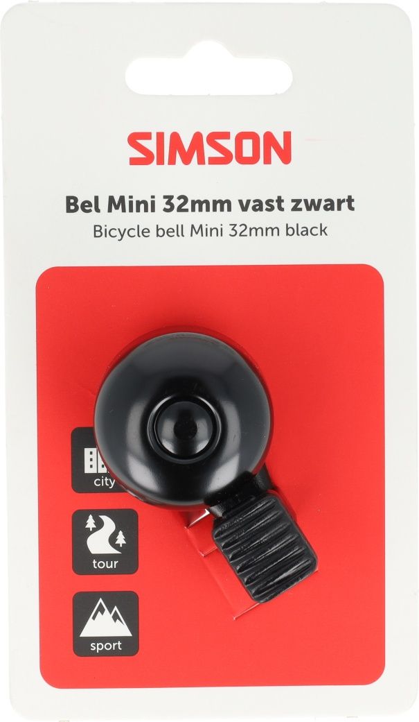 Simson Fietsbel Mini met Kunststof Klem 32mm - Zwart (8711646935770)