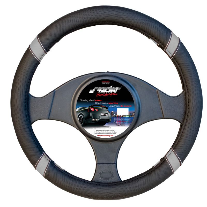 Merkloos Simoni Racing Stuurwielhoes Cross 37-39cm Zwart/Gr (8022474197965)