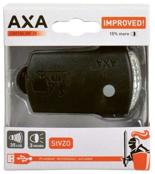 Axa koplamp Greenline usb 35 lux zwart (8713249252117)
