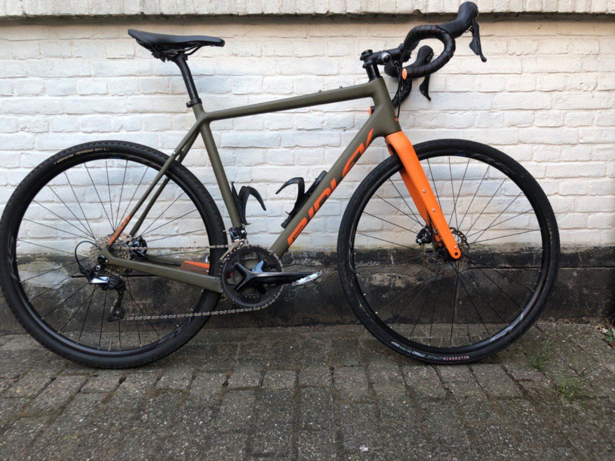 Ridley Kanzo carbon gravel Ultegra 2x11 maat L Mat leger groen /oranje L (F.32794)