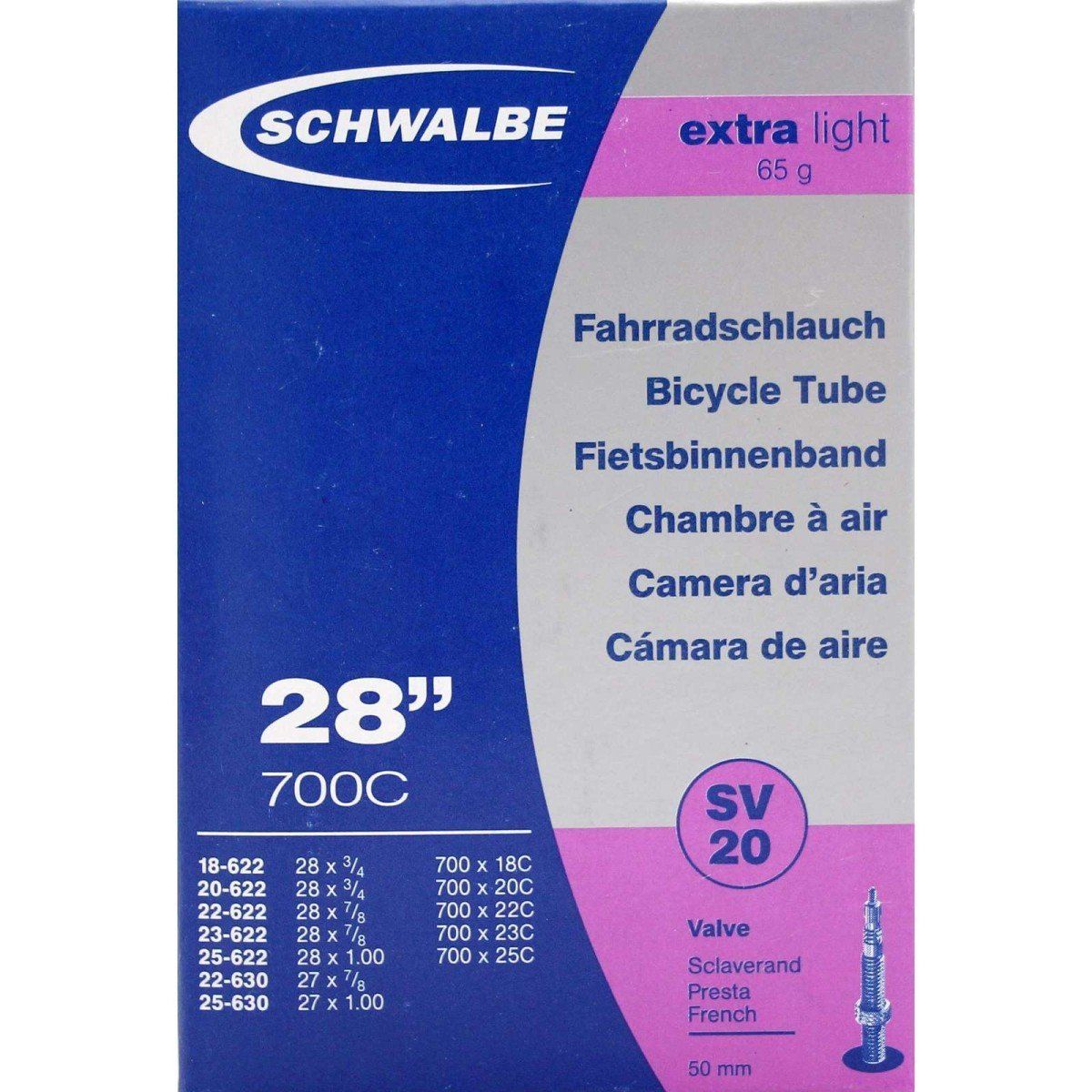 Schwalbe Bib 28x3/4-1 sc sv (50) xlight sv20 (4026495734462)