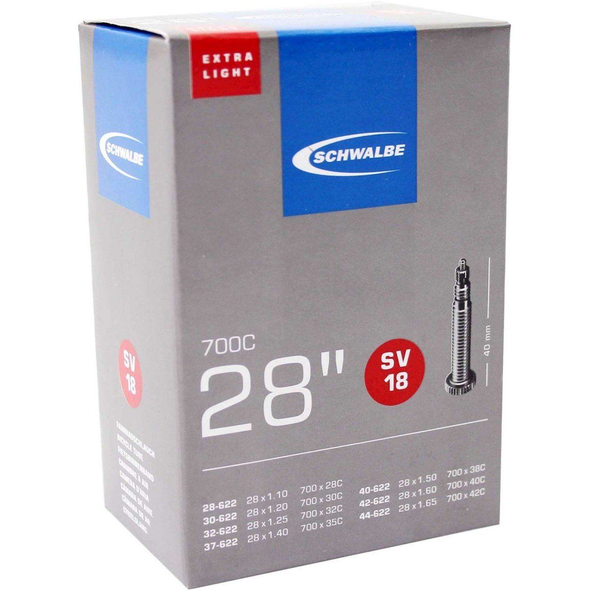 Schwalbe Bib 28x11/4-13/8-11/2 sc sv (40) xlight sv18 (4026495099622)