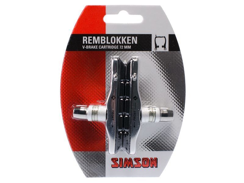 V-brake cartidge remschoen Simson Shimano compatible 2 stuks (8711646202001)