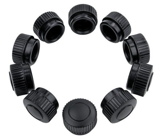 Merkloos Dynad dop dik kort pvc zwart (8787168120376)