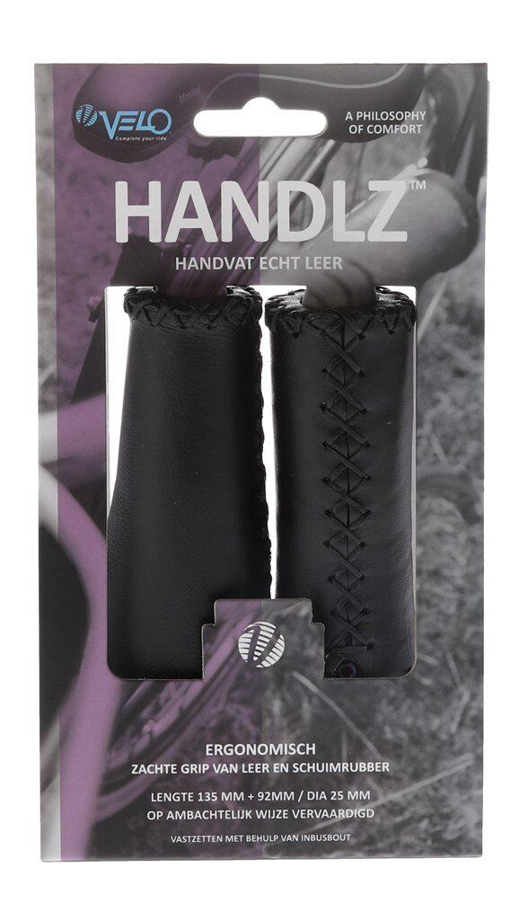 Velo handvatten leer ergo 92/135mm zwart (8717729486740)