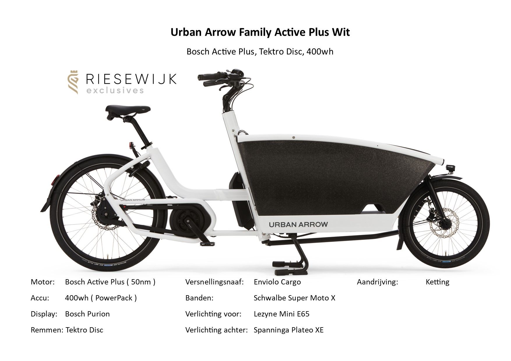 Urban arrow Family Bosch Active Plus Wit 400wh