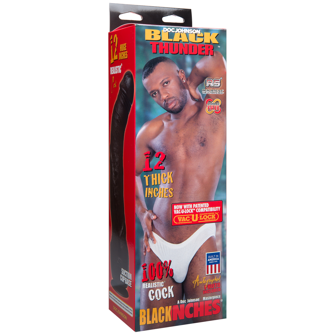 Doc johnson Zwarte Thunder - Realistische Dildo - 12 / 30 cm (782421449506)