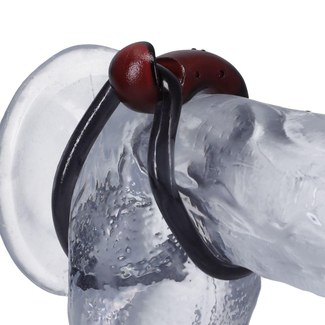 Doc johnson Prestatie Ring - Zwart/Rood (782421086855)
