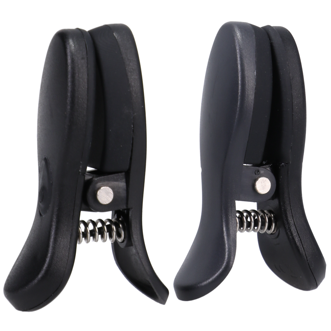 Doc johnson Vibro Grippers - Vibrerende Tepelklemmen met Koffer - Zwart (782421088736)