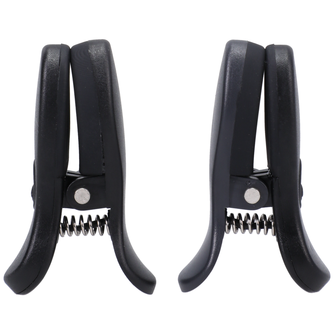 Doc johnson Vibro Grippers - Vibrerende Tepelklemmen met Koffer - Zwart (782421088736)