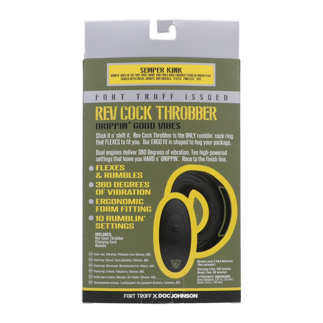 Doc johnson Rev Cock Throbber - Vibrerende Cockring - Groot - Zwart (782421088354)