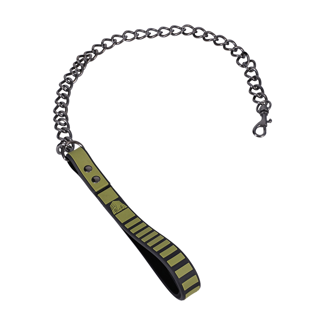Doc johnson Tactische Halsband en Leash - Zwart/Groen (782421088163)