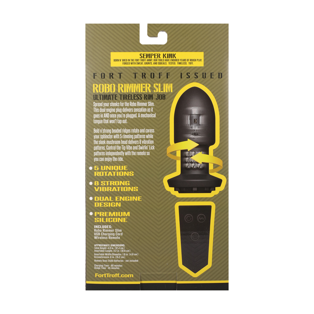 Doc johnson Robo Rimmer Slim met Draadloze Afstandsbediening - Zwart (782421102043)