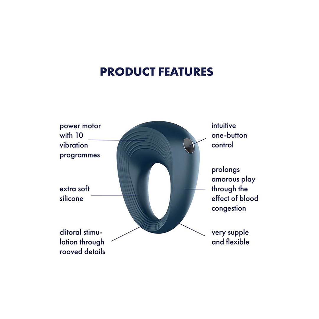 Satisfyer Power Ring - Vibrerende Cockring - Donkerblauw (4061504000886)