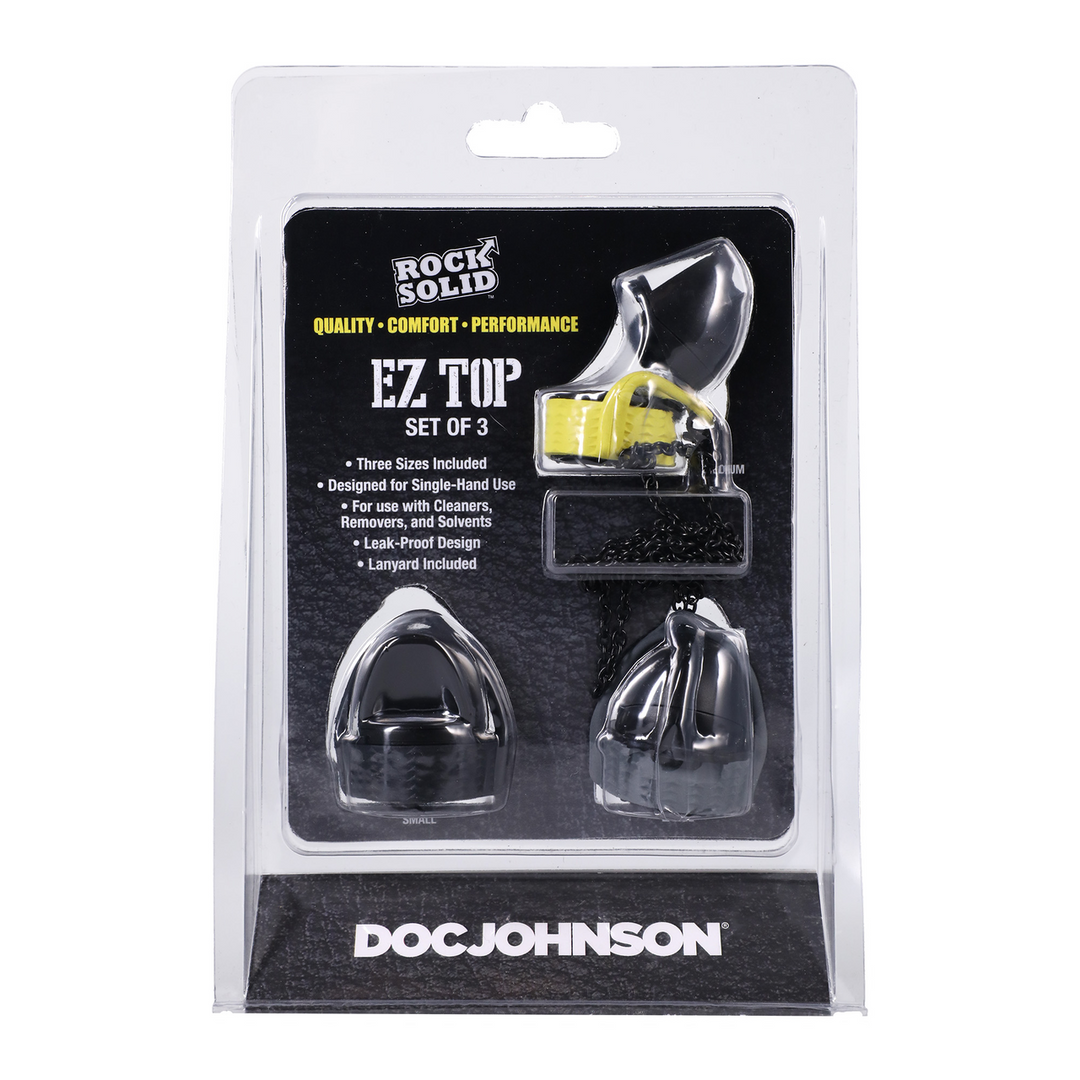 Doc johnson EZ Top - Set van 3 - Zwart/Geel/Grijs (782421090159)