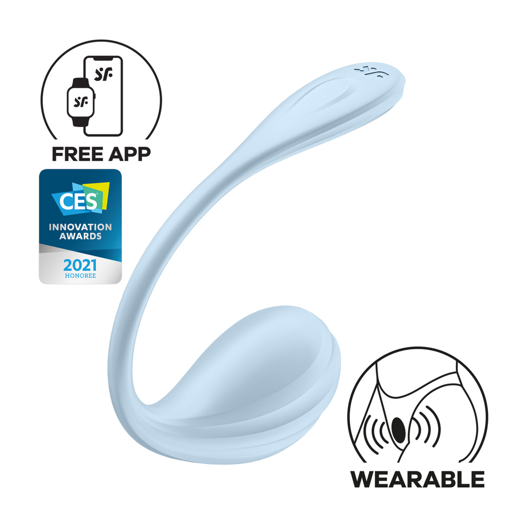 Satisfyer Glad Petal Connect App - Draagbare Koppel Vibrator - Lichtblauw (4061504002743)