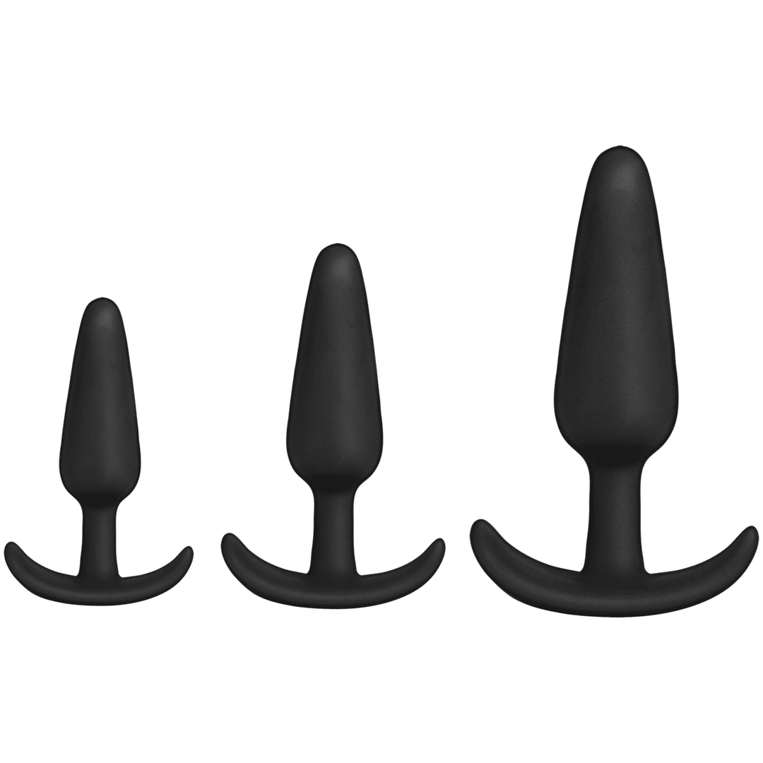Doc johnson Tush Trainer - 3 Delige Siliconen Set - Zwart (782421089764)