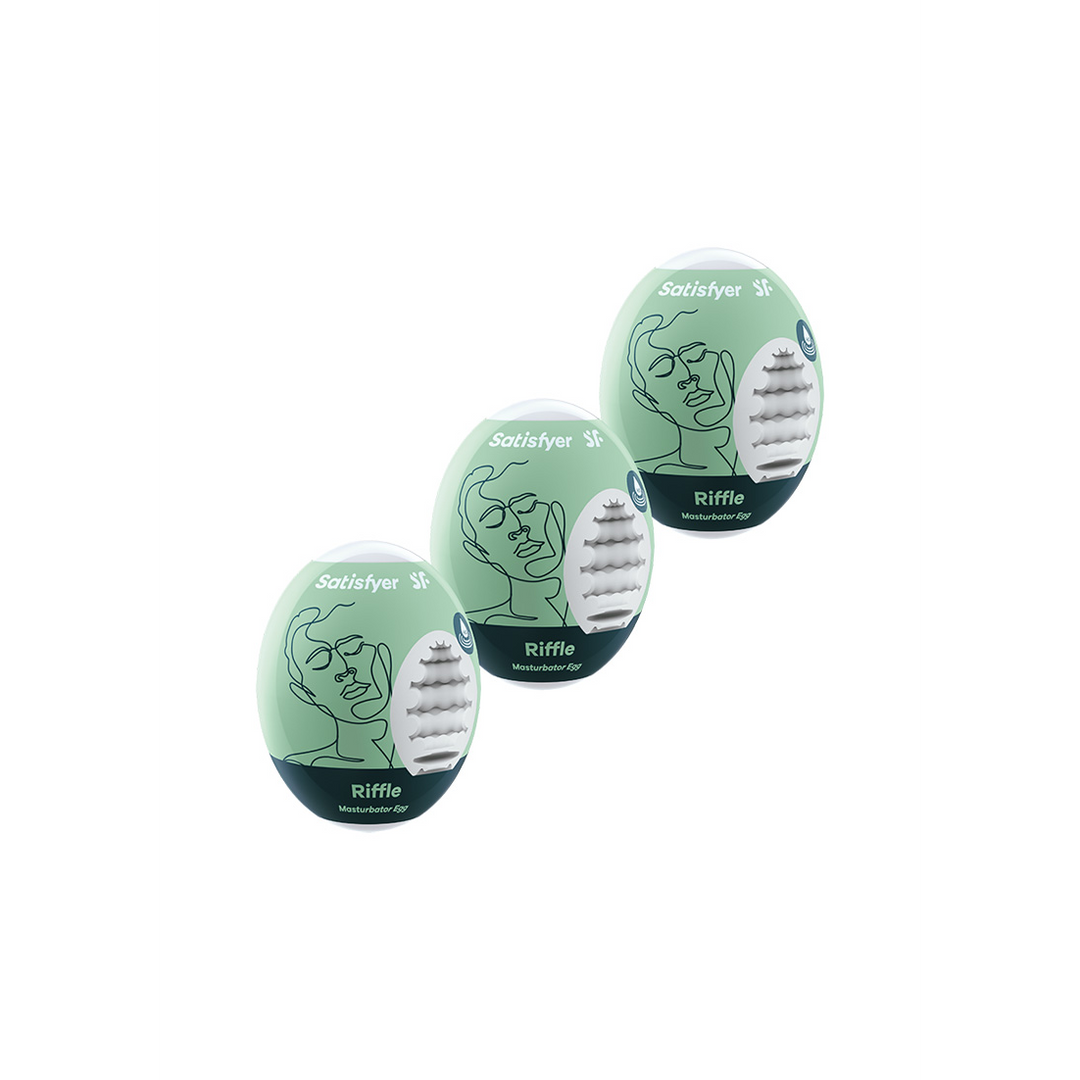Satisfyer Riffle - Masturbator Egg Set - 3 Stuks - Lichtgroen (4049369043446)