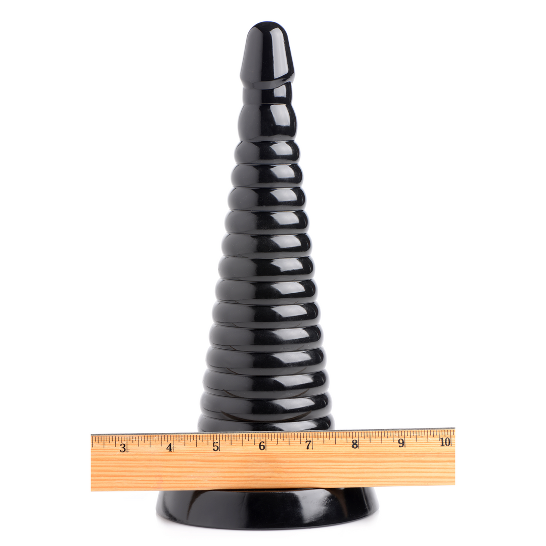 Xr brands Giant Ribbed Anal Cone - Zwart (848518029560)