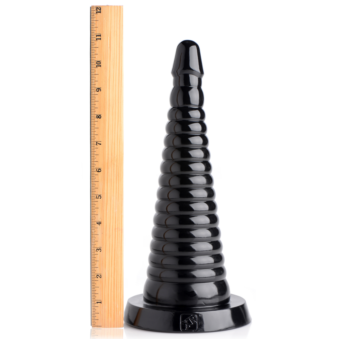 Xr brands Giant Ribbed Anal Cone - Zwart (848518029560)