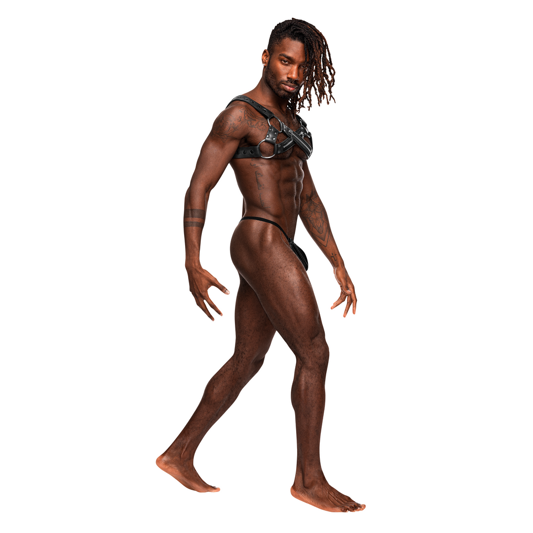Male power Virgo - Imitatie Leren Harnas - One Size - Zwart (845830087162)