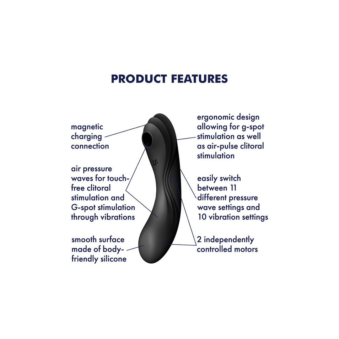 Satisfyer Curvy Trinity 4 - Insertable Air Pulse Vibrator - Zwart (4061504036540)