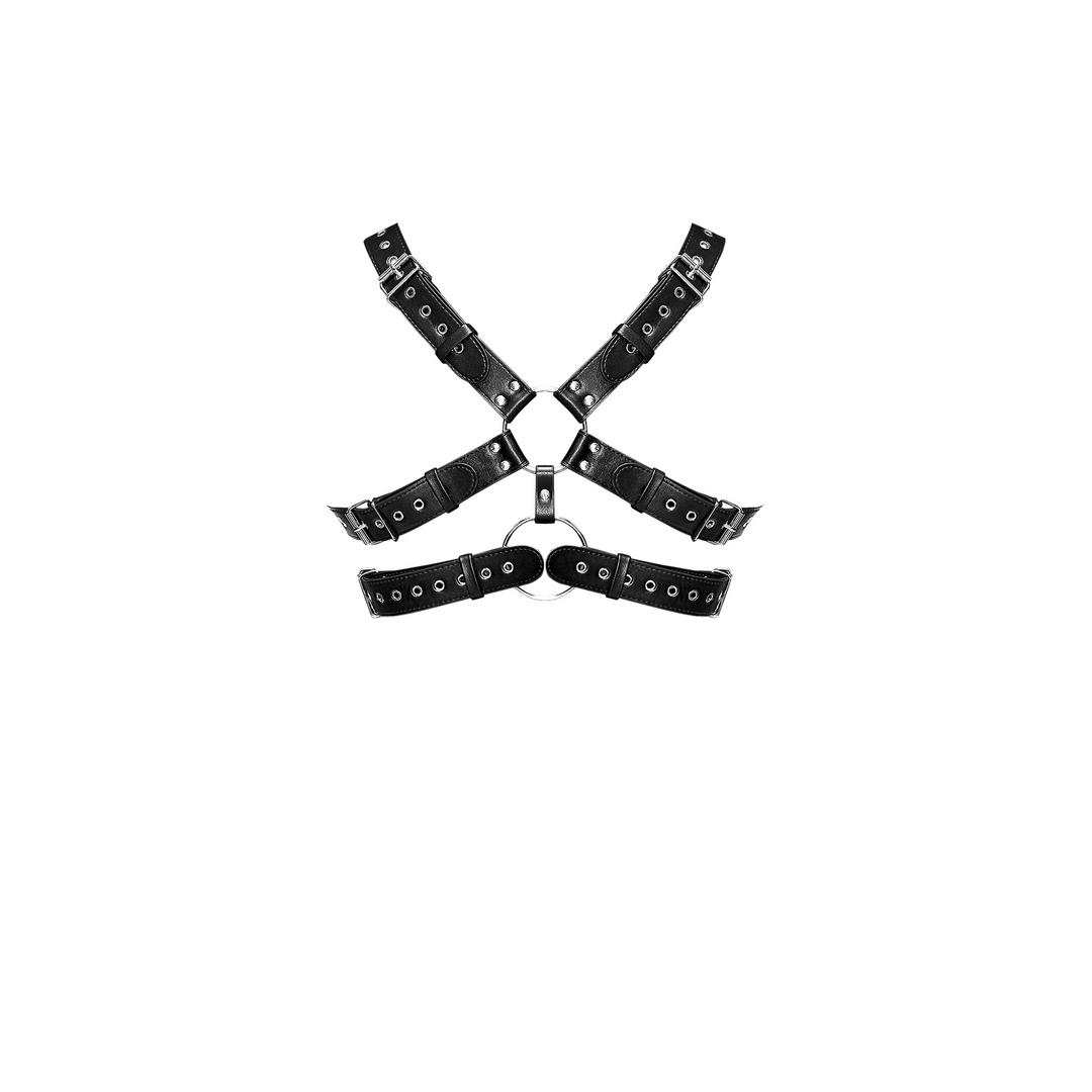 Male power Gemini - Imitatie Leren Harnas - One Size - Zwart (845830085953)