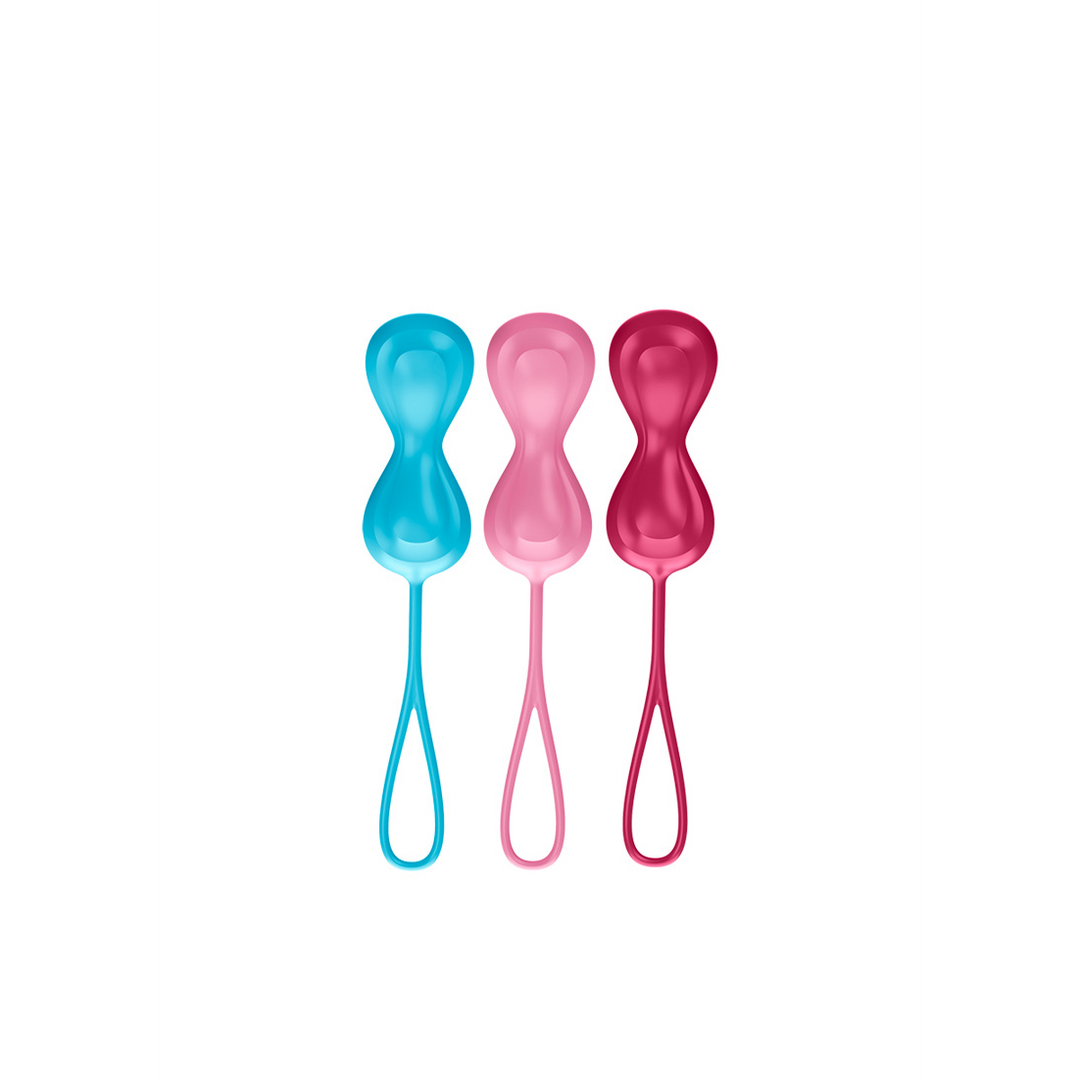 Satisfyer Power Balls - Kegel Balls - 3 Stuks - Turquoise/Rood/Roze (4049369016495)