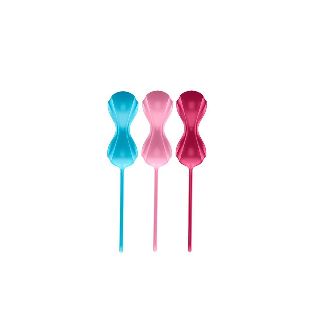 Satisfyer Power Balls - Kegel Balls - 3 Stuks - Turquoise/Rood/Roze (4049369016495)