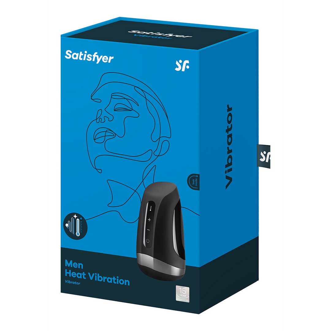 Satisfyer Mannen Heat Vibration - Verwarmende en Vibrerende Masturbator - Zwart (4049369016372)