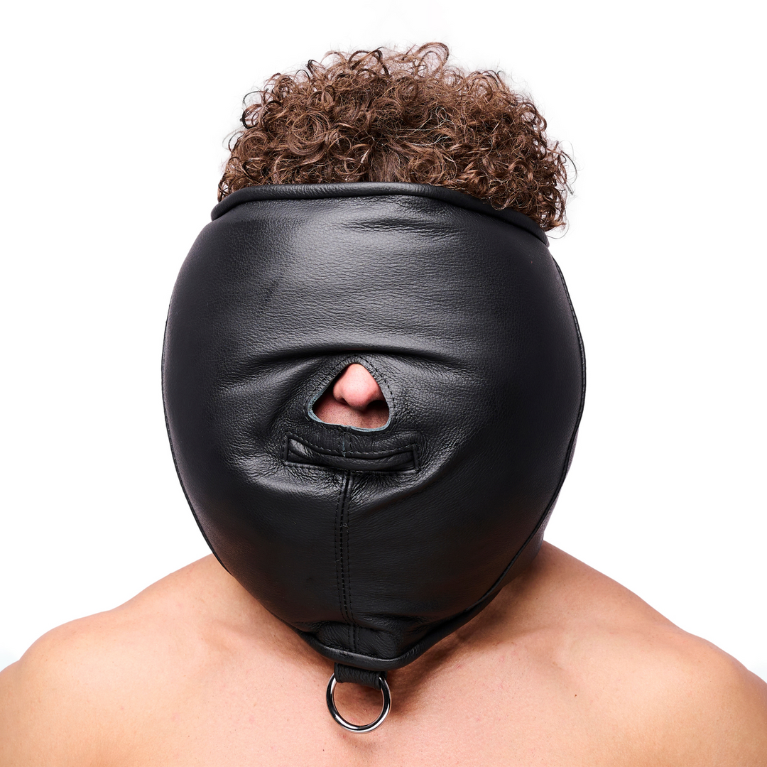 Red leather Gevoerde Leren Sensorische Kap - Zwart (3701019810587)