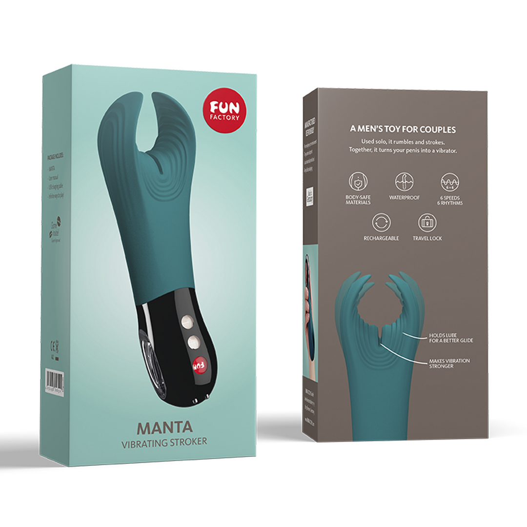 Fun factory Manta - Vibrerende Masturbator - Diepzee Blauw/Zwart (4032498806501)