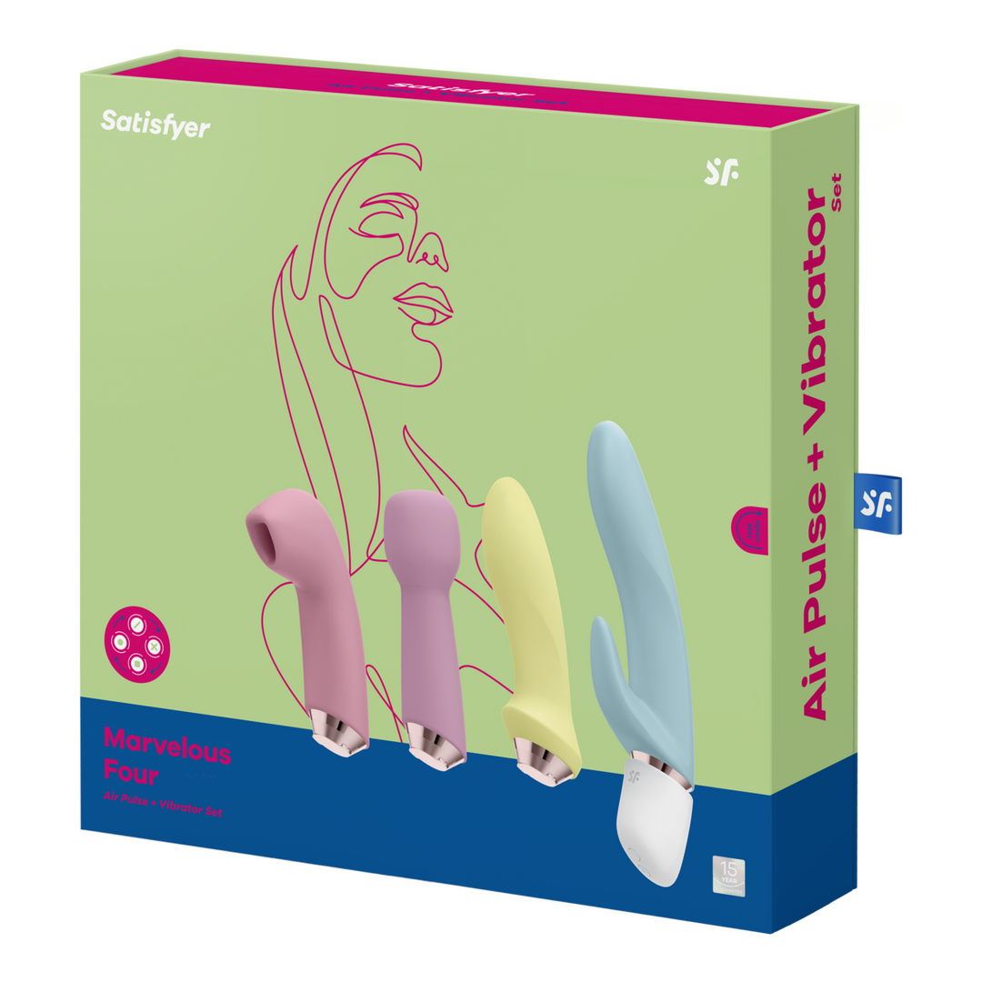 Satisfyer Marvelous Four - Vibrator met verschillende opzetstukken (4061504009612)