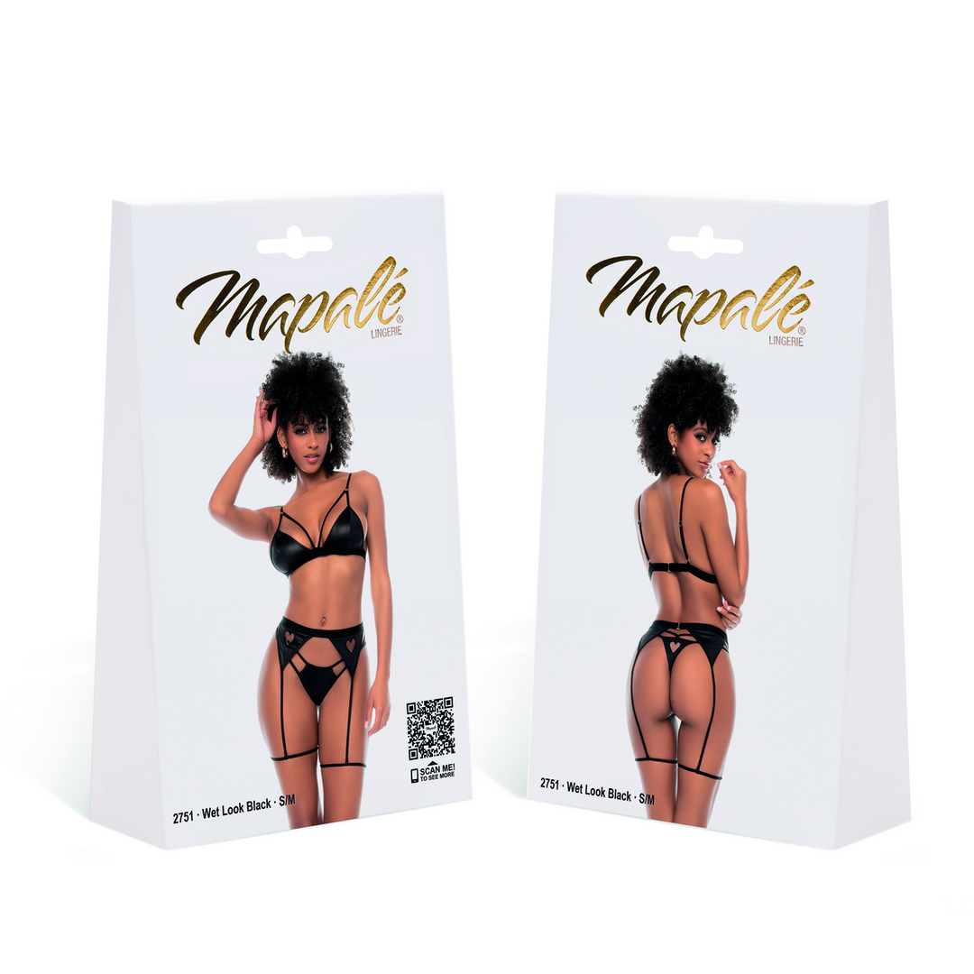 Mapalé Drie-delige set - L/XL - Wet Look Zwart (190602103770)