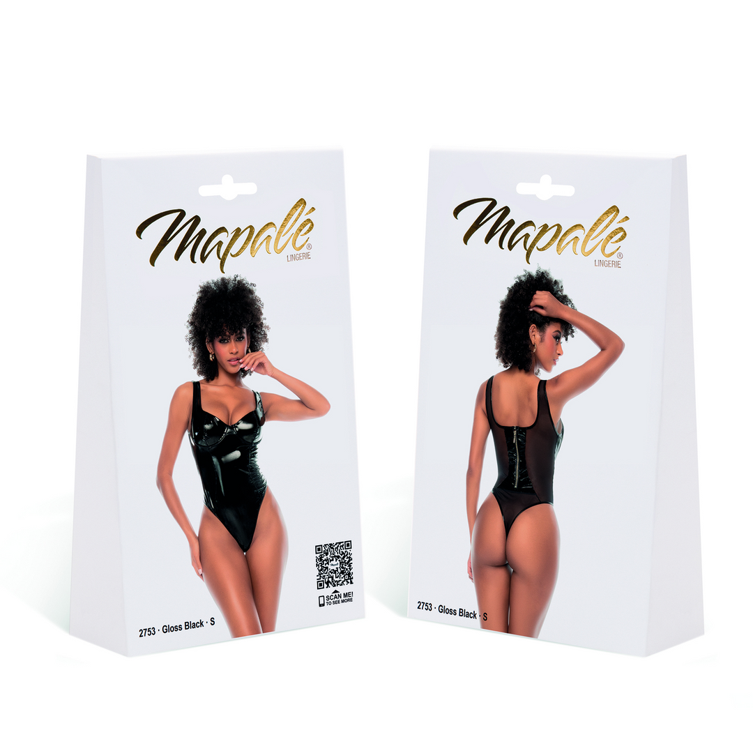 Mapalé Bodysuit - L - Glanzend Zwart (190602103886)